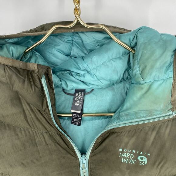 Mountain Hardwear Rubicon Rider Down Puffer Hooded Jacket Green Women’s Size XS - Picture 3 of 7